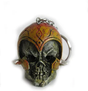 Schlüsselanhänger LED Totenkopf Desgin Kofferanhänger Blikende Augen rot grau - Bild 1 von 1
