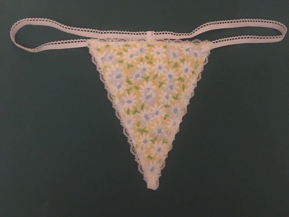 Lencería sexy floral con tanga margarita amarilla para mujer Foto 1 de 1