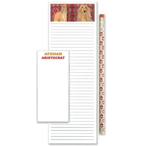 Afghan Hound To Do List Magnetic Shopping Pad Notepad & Pencil Gift Set - Picture 1 of 1