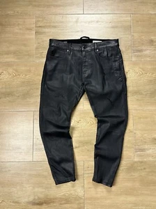 Pantalones de mezclilla encerados negros ajustados G-Star Raw Lancet para hombre talla 32x30 - Imagen 1 de 14