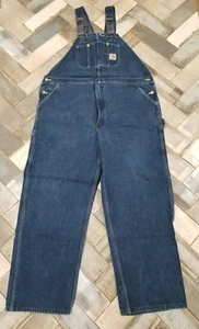 Salopette bavaglino Carhartt RO8 DNM blu denim taglia: 48x32 abbigliamento da lavoro - Foto 1 di 13