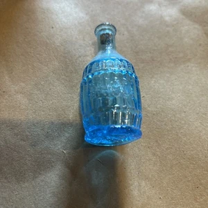 3" Miniatur Flasche Wurzelbitter blau Glas - Bild 1 von 3