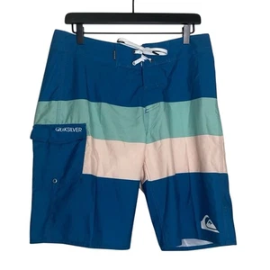 O'Neill neu mit Etikett Herren Bademode 32 blau pfirsich aquamarin gestreift Boardshorts Surfen Strand - Bild 1 von 11