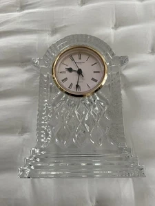 Waterford Crystal Lismore Gold Face Mantle Carriage Clock- New Battery - Picture 1 of 9