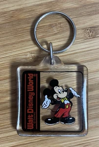 Walt Disney World Mickey Mouse Disneyworld Acryl Schlüsselanhänger 1,5" 1990er - Bild 1 von 3