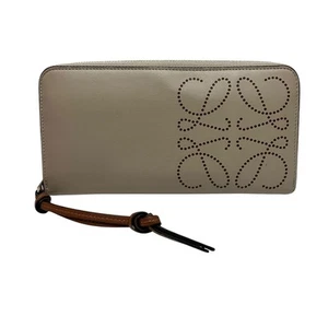 Loewe Round Zipper Wallet Beige 100325 - Picture 1 of 4