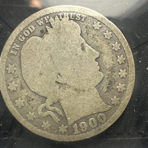 1900-P Barber Quarter 90% Silber KOSTENLOSER VERSAND - Bild 1 von 2