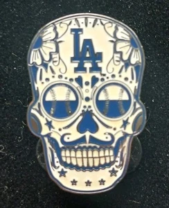 LA Dodgers Los Angeles MLB Sugar Skull Official Team Baseball Custom ENAMEL PIN - Picture 1 of 3
