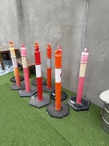 9 x Safety Bollards With Base - Picture 1 of 2