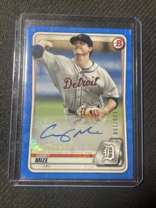 Casey Mize Auto 2020 Bowman Prospect Blue/150 #PA-CM Detroit Tigers radiocontrol - Imagen 1 de 3