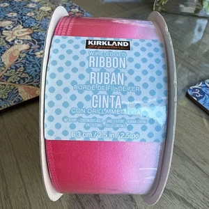 Kirkland Wire-Edged Ribbon 2.5" Wide 50 YD Gift Wrap Ribbon Pink Hues - Picture 1 of 4
