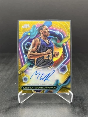 2023-24 Topps Cosmic Chrome Metta World Peace Autograph Auto Gold 36/50 #CCAV-MW - Image 1 of 2