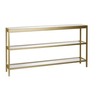 55" Wide Rectangular Console Table in Brass, Entryway Table, Accent Table for... - Picture 1 of 4