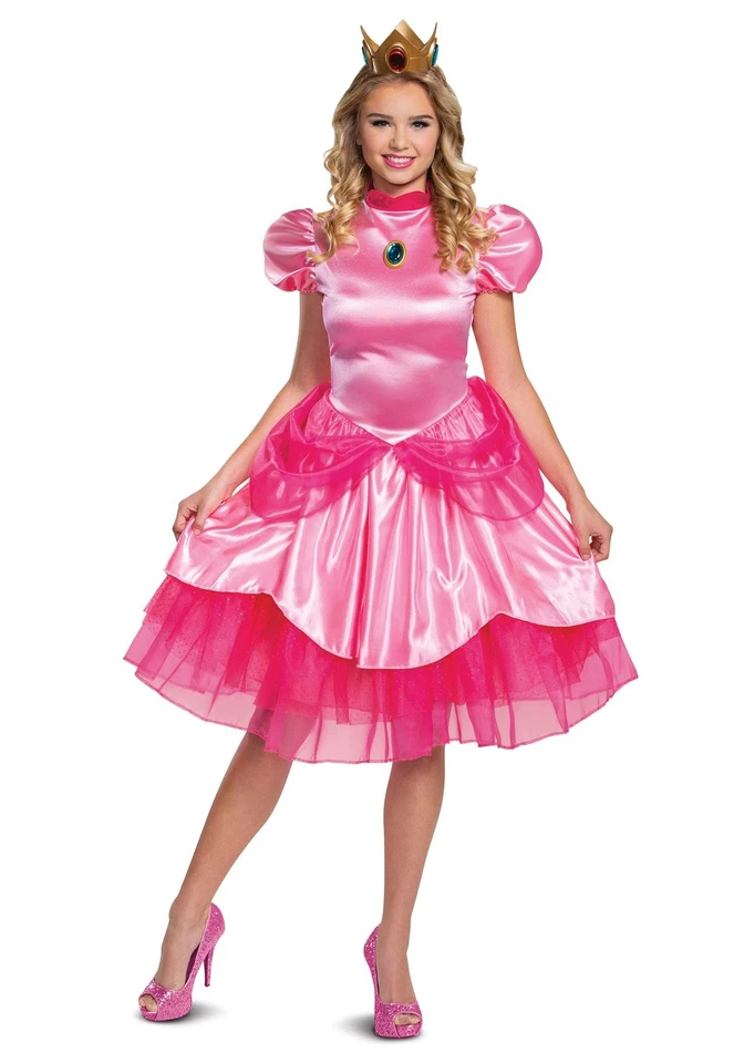 Women's Super Mario Deluxe Princess Peach Costume - Photo 1/1