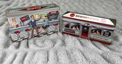 Vintage Coca-Cola Roadside Diner Collectible Tins 1990s EUC - Image 1 of 3