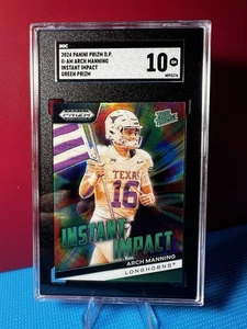 Arch Manning – 2024 Panini Prizm Draft Picks Instant Impact Green Prizm (SGC-10) - Picture 1 of 2