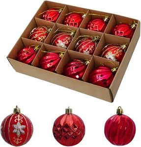 Palline Di Natale, 12Pz, Diametro 6Cm, Decorazioni Natalizie,  Palline Addobbo A - Foto 1 di 12