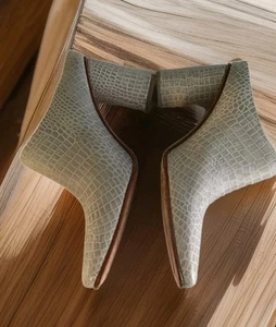 Rachel Comey Grey Croc Textured Scarpa Mule Round Heels Size 8 NWOB Retail $495 - Picture 1 of 10