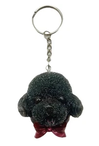 Llavero caniche, amantes de los perros, llavero, cachorro, cara, cabeza, animal de resina hecho a mano - Imagen 1 de 10
