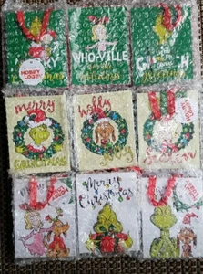 Lot of 9 Dr. Seuss Grinch Lighted Canvas And Wood Ornaments - Picture 1 of 8