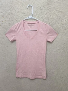 Eddie Bauer Women Top Extra Small Pink Heathered Cotton Blend Short Sleeve Shirt - Picture 1 of 16
