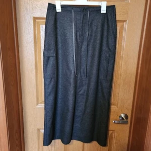 Eddie Bauer Damengröße 10 anthrazitgrau Wollmischung langer A-Linien-Cargorock neu mit Etikett - Bild 1 von 17