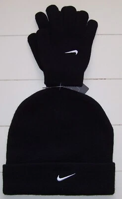 Boys Youth Nike Black 2 Pc Hat and Gloves Set - Image 1 of 2
