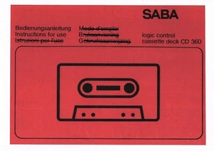 Saba Bedienungsanleitung user manual für CD 360  Copy - Bild 1 von 1