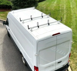 Heavy Duty 3 Bar GFY ladder roof rack Fits: Transit Cargo Van High Roof (white) - Picture 1 of 12