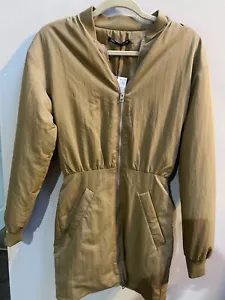 Zara Jacket Womens XS Tan/Camel Full Zip Jacket/Coat Lined Pockets .NWT - Picture 1 of 6