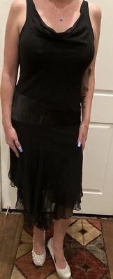 Vestido negro sin tirantes Jonathan Martin Studio cuello en V talla 8 • 100 % seda nuevo con etiquetas Foto 1 de 4