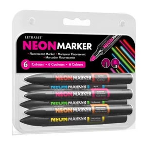 Marcador de neón LETRASET 6 colores marcador fluorescente - Imagen 1 de 3