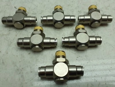 6 Pack Norgren 3/8 Nptf Nickel Pneufit Tube Male Swivel Branch Tee 124670638 - Image 1 of 4