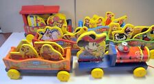 2003 Fisher Price Mickey Mouse Train Toyfest Wood Pull Toy RARE Set of 6 Fire Tr