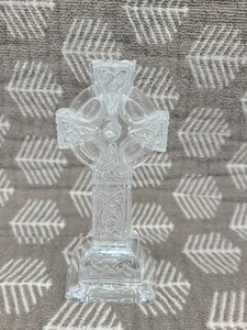 Celtic Knot Cross Glass Standing Statue 6" Tall - Picture 1 of 8