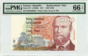 Ireland - Republic, 100 Pounds, P79*, 1996, PMG 66 Replacement / Star - Picture 1 of 4