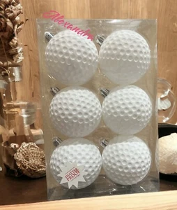 Golf Ball Christmas Tree Ornaments Set Of 6. Sports Holiday Decor New - Picture 1 of 6
