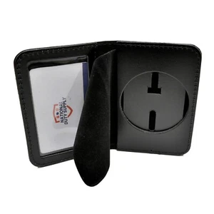 Perfect Fit 2.5" Round Cutout Badge Case ID Holder Leather USA Made - Picture 1 of 5