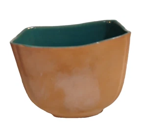 ASIS Vintage USA Terracotta Vase inside Aqua Blue Glaze - Picture 1 of 12