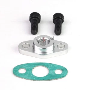 1/4"T3/T4 Turbocharger Billet Aluminum NPT Oil Feed Line Hose+Gaket+Bolts Set - Picture 1 of 5