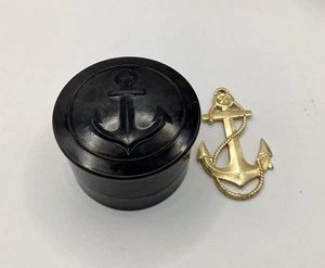 Vintage sowjetische Marine Briefbeschwerer + UdSSR Ankerabzeichen | Maritime Schreibtischdeko - Bild 1 von 15