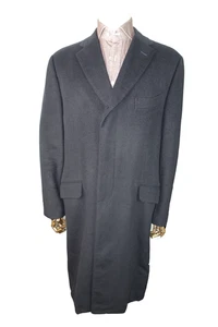 £2395 ALFRED DUNHILL NAVY CASHMERE WOOL OVER COAT MADE IN JAPAN L 42 52 ITALY - Picture 1 of 15