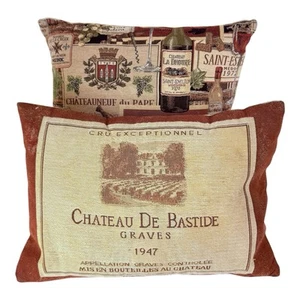 Hines English Tapestry Cushion Pillow Set French Winery - Picture 1 of 5