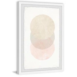 Parvez Taj Triple Cream Circles Framed Painting Print 24" X 36" - Picture 1 of 6