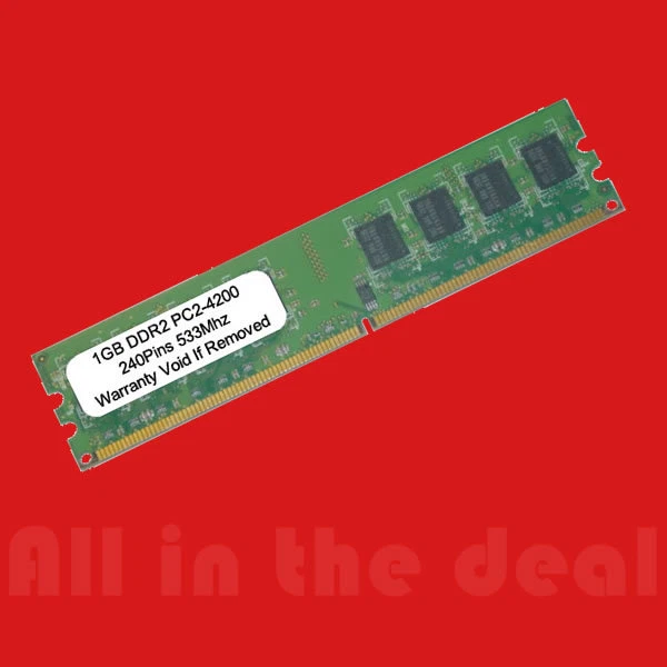 1GB PC2-4200 4200 DDR2 DDR-2 533mhz 533 Desktop Dimm 240-pin Memory RAM - Image 1 of 1