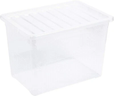 1/2/3/4x 75 Litre Plastic Container Toy Book Clothes Storage Boxes Stackable Box - Image 1 of 4
