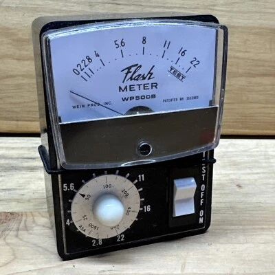 Medidor de flash vintage Wein Honeywell WP500B Pat 3552862 Foto 1 de 4