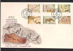 Zimbabwe FDC set 1982 Scott 446-451 Rock paintings - Picture 1 of 1