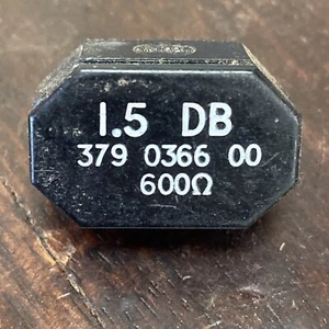 379-0366-00 AVIÓNICA AUDIO ATENUADOR FIJO 1.5dB 600 OHMS NSN 5985-00-791-7366 - Imagen 1 de 2