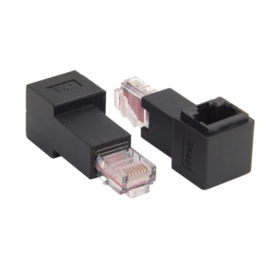  Multi angled RJ45 Cat 5e Male to Female Network Lan Ethernet Extension Adapter - Image 1 of 4